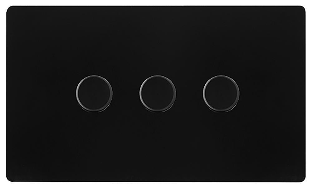 Dimmer Switch, 3 Gang, 2 Way, 100W, Black - SFBK163