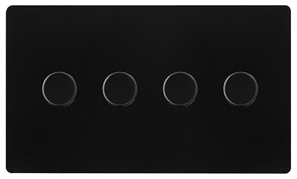 Dimmer Switch, 4 Gang, 2 Way, 100W, Black - SFBK164