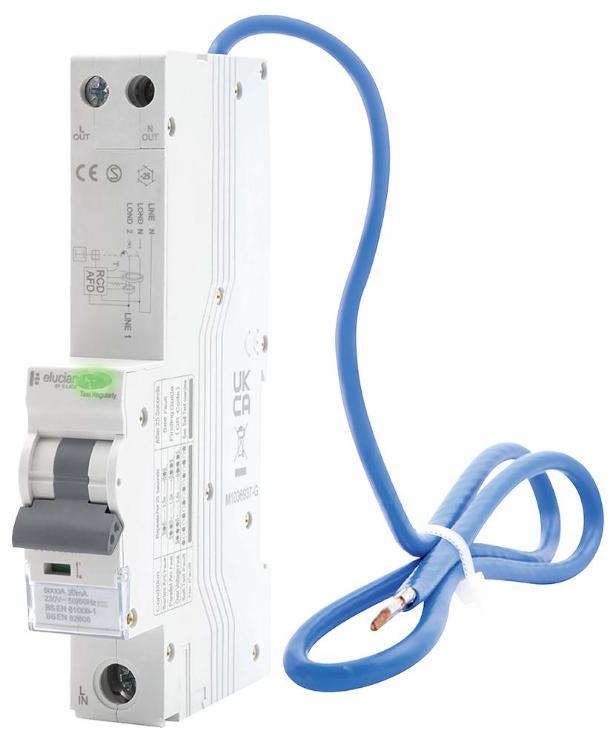 Single Pole AFDD & RCBO, C Curve, 6kA, 20A, 30mA - CU1AFDD20C