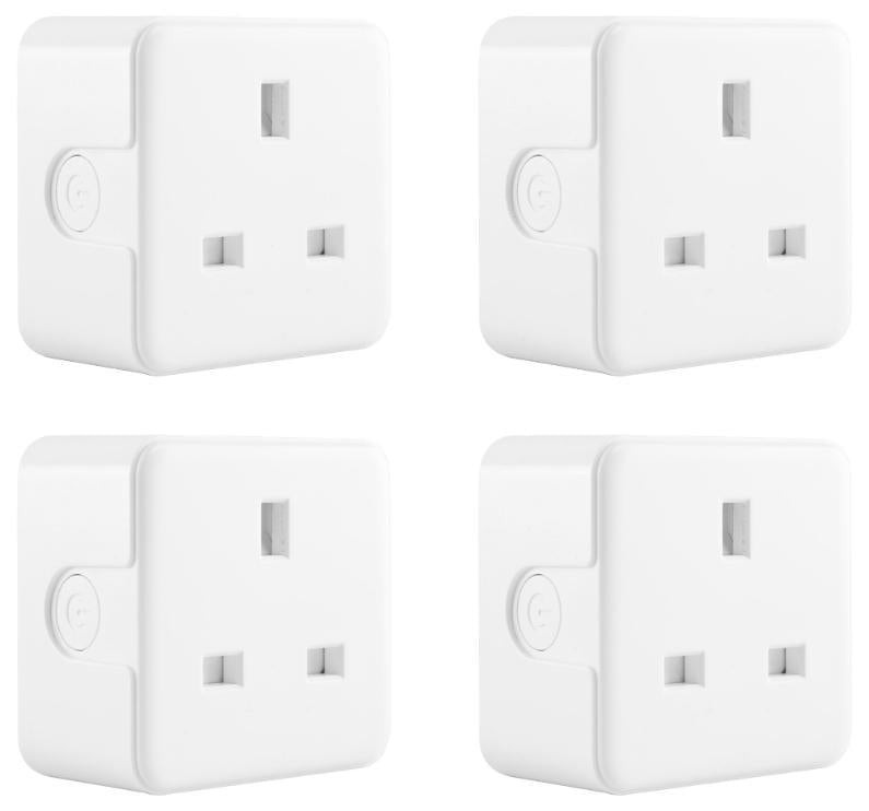 Smart Plug-In WiFi Socket, 13A, White, Pack of 4 - CSK001