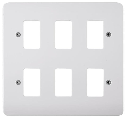 Mode Frontplate, 6 Gang, White - CMA20506