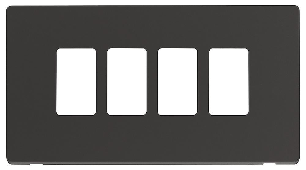 Definity Frontplate, 4 Gang, Black - SCP20404BK