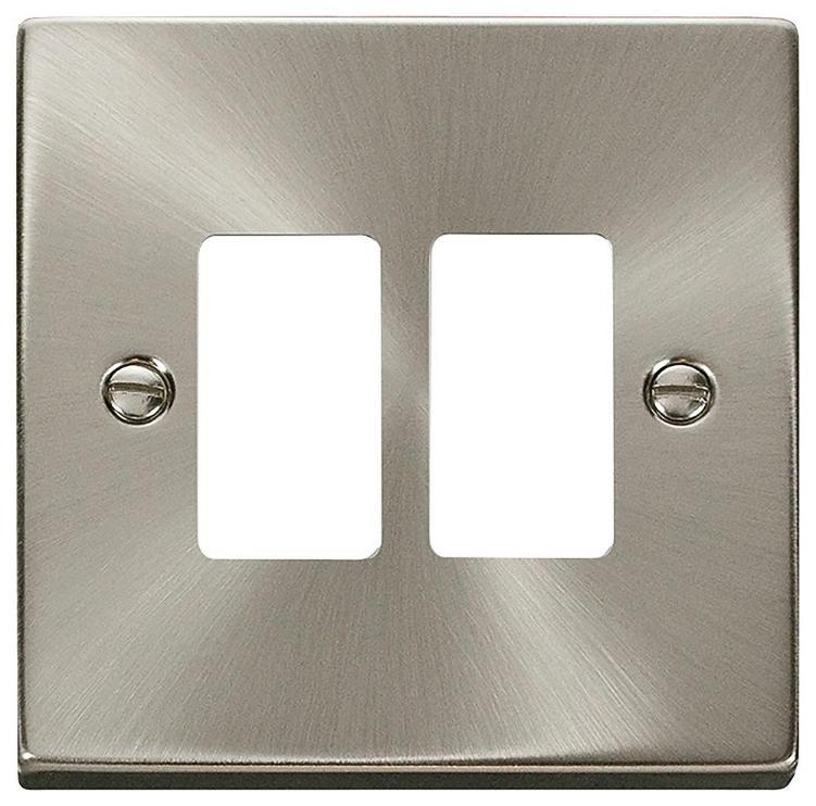 Deco Frontplate, 2 Gang, Satin Chrome - VPSC20402