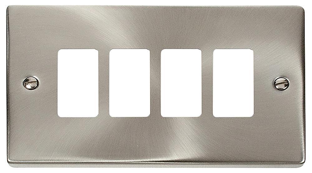 Deco Frontplate, 4 Gang, Satin Chrome - VPSC20404