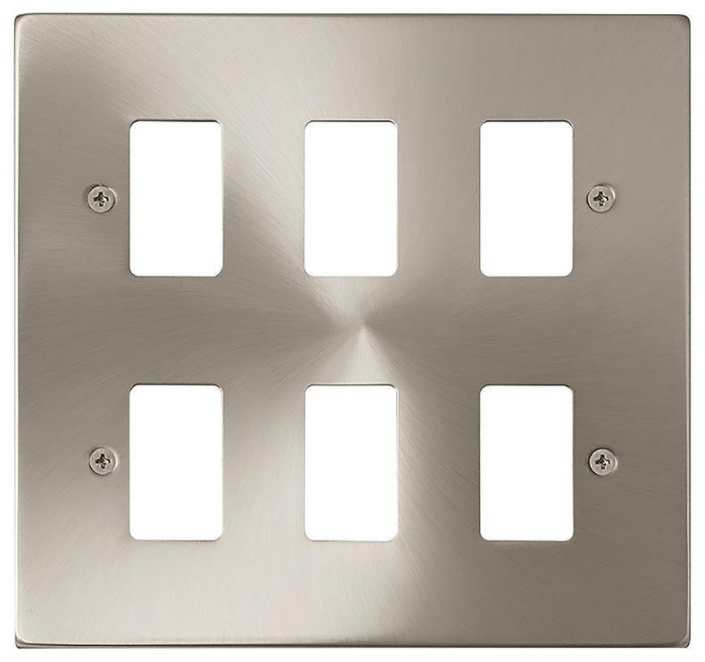 Deco Frontplate, 6 Gang, Satin Chrome - VPSC20506