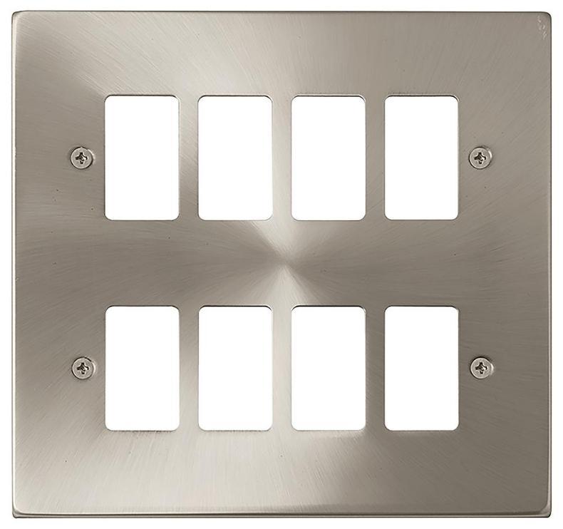 Deco Frontplate, 8 Gang, Satin Chrome - VPSC20508