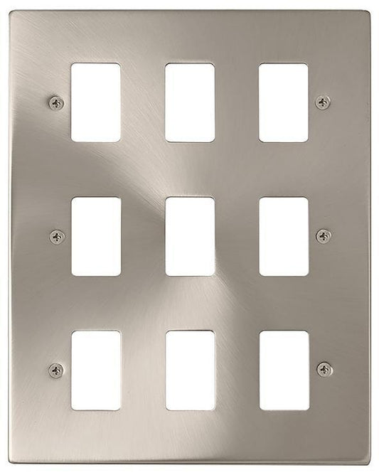 Deco Frontplate, 9 Gang, Satin Chrome - VPSC20509