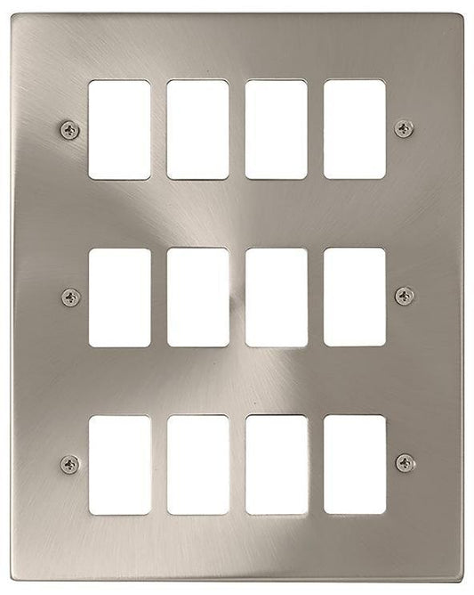 Deco Frontplate, 12 Gang, Satin Chrome - VPSC20512