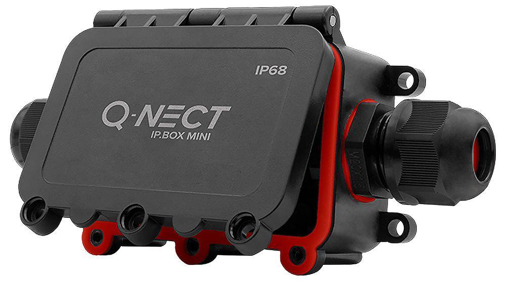 Q-Nect Connection Box, 4 Pole, 2 Way, 24A, Black/Red, IP68 - QOE8342BLK