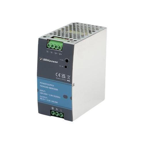 DIN Rail Mount AC/DC Power Supply Converter, 24V DC, 10A, 240W - 56YSDN240-24010000