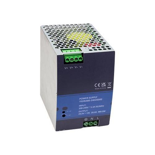 DIN Rail Mount AC/DC Power Supply Converter, 24V DC, 20A, 480W - 56YSDN480-24020000