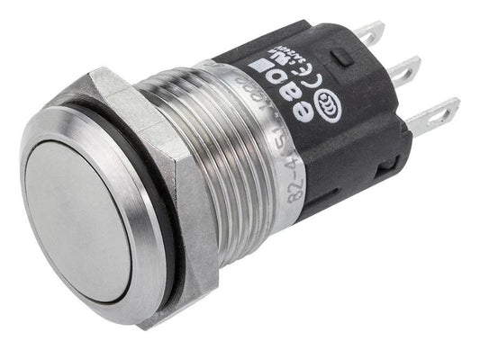 Vandal Resistant Push Button Switch, Momentary, SPDT, 250V AC, 5A, 16mm - 82-4151.1000