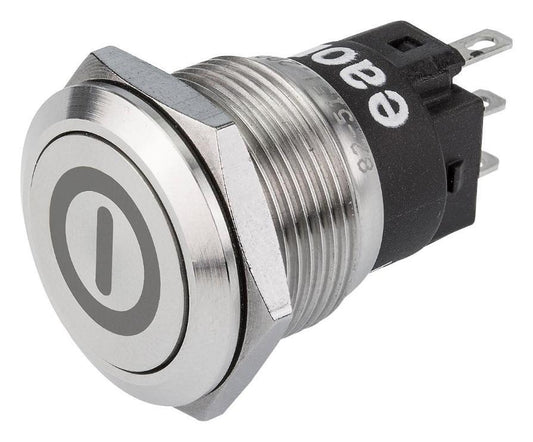 Vandal Resistant Standyby Push Button Switch, SPDT, Momentary, 3A, 240V AC, 19mm - 82-5151.1000.B001