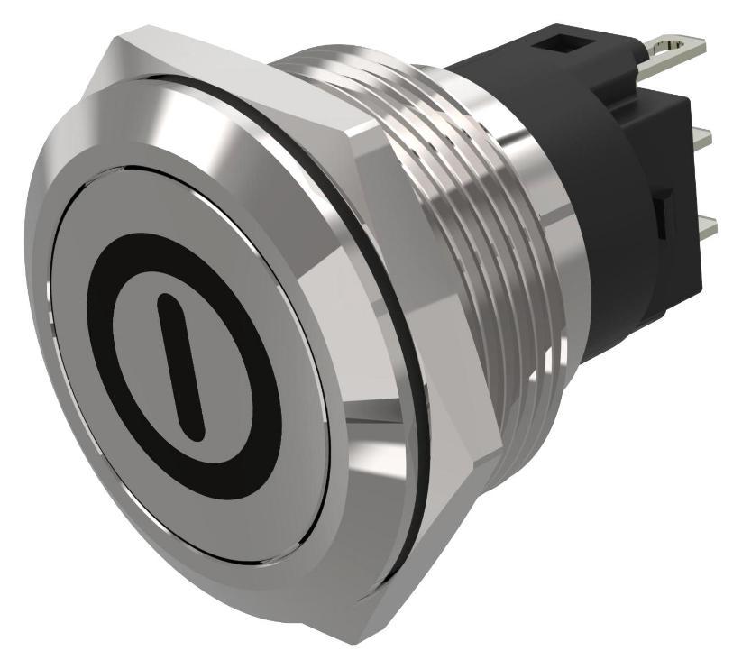 Vandal Resistant Standby Push Button Switch, SPDT, Momentary, 3A, 240V AC, 22mm - 82-6151.1000.B001