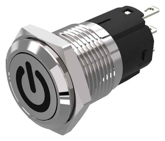 Vandal Resistant Push Button Switch, SPDT, Momentary, 3A, 240V AC, Standby, 16mm - 82-4151.1000.B002