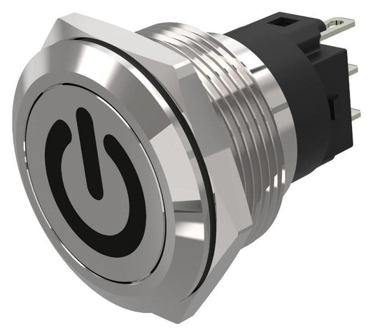 Vandal Resistant Push Button Switch, SPDT, Momentary, 3A, 240V AC, Standby, 22mm - 82-6151.1000.B002