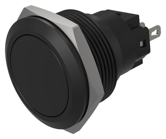 Vandal Resistant Push Button Switch, SPDT, Momentary, 22mm, 240V AC, 3A, Black - 82-6951.1000