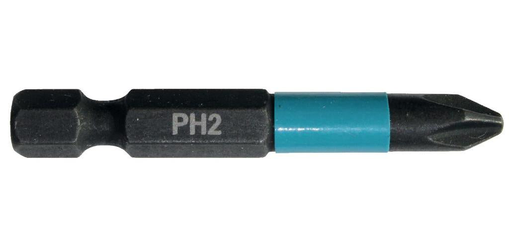 PH2 x 50mm Phillips Impact Black Screwdriver Bits, 2 Pack - B-63725