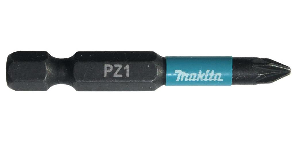 PZ1 x 50mm Pozidriv Impact Black Screwdriver Bits, 2 Pack - B-63747