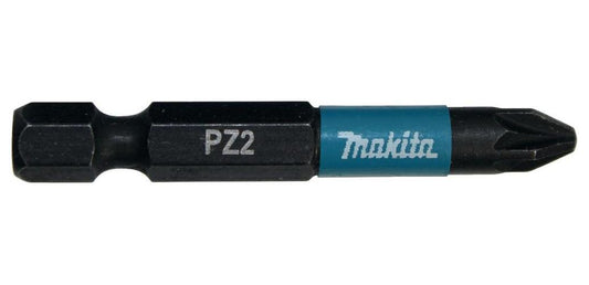 PZ2 x 50mm Pozidriv Impact Black Screwdriver Bits, 2 Pack - B-63753