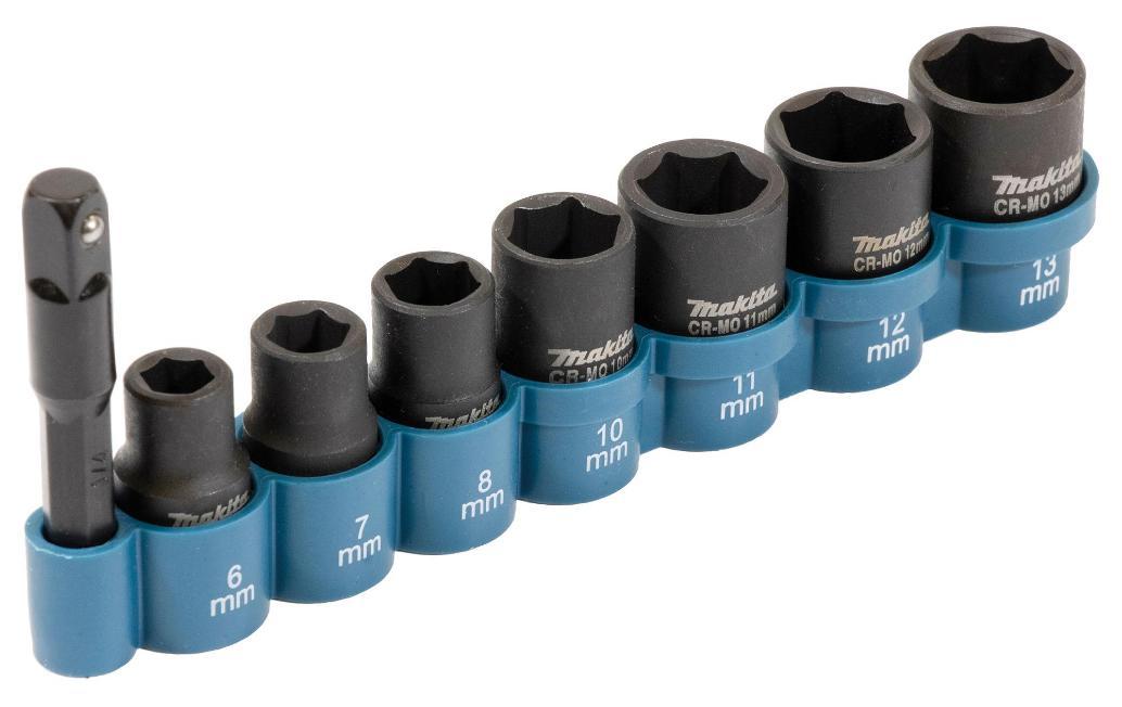 1/4&quot; Impact Socket Set with 1/4&quot; Adaptor, 8 Piece - E-12289