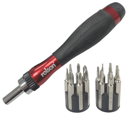 Ratchet Precision Screwdriver & Screwdriver Bits Set, 15 Piece - 28286