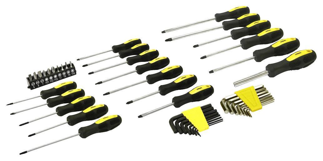 Screwdriver, Hex Key & Screwdriver Bit Set, 44 Piece - 28879