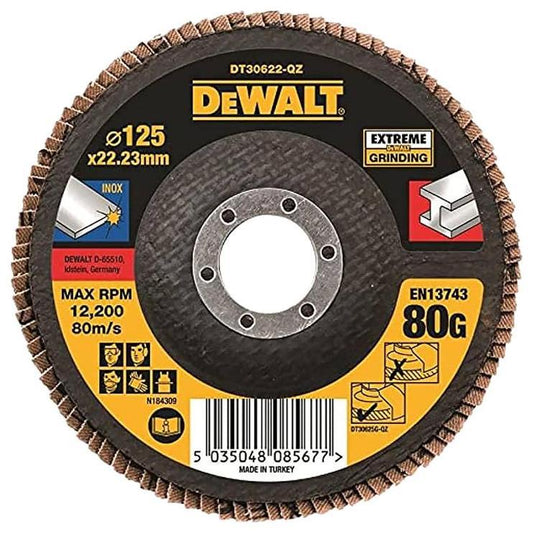 5&quot; (125mm x 22.23mm) Angle Grinder 80 Grit Extreme Flap Disc - DT30622-QZ