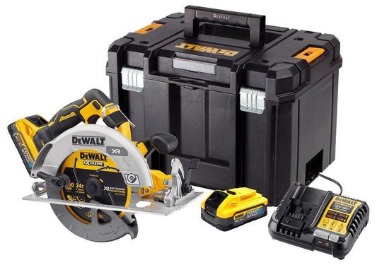 190mm 18V XR 2x 5Ah Powerstack Batteries Li-Ion Cordless Brushless Circular Saw Kit - DCS573H2T-GB