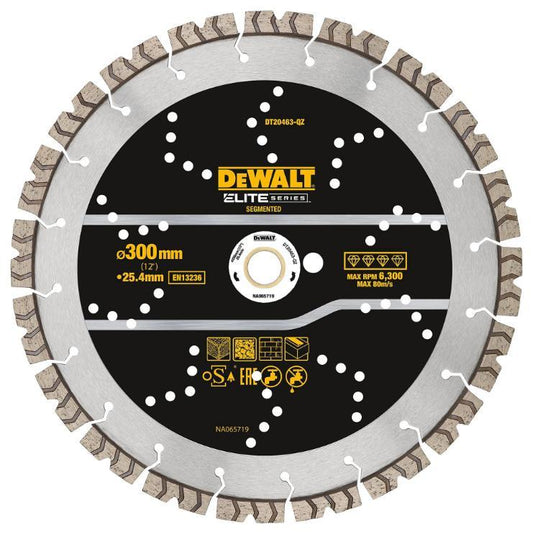 12&quot; (300mm x 22.23mm) Elite Series All Purpose Segmented Diamond Cutting Disc - DT20463-QZ