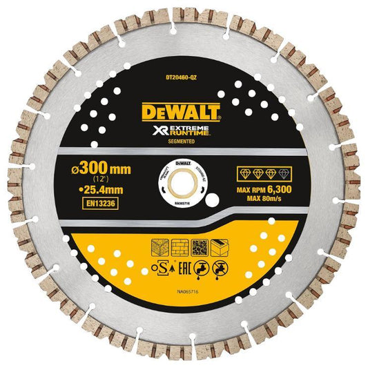 12&quot; (300mm x 25.4mm) XR Extreme Runtime Segmented Diamond Cutting Disc - DT20460-QZ