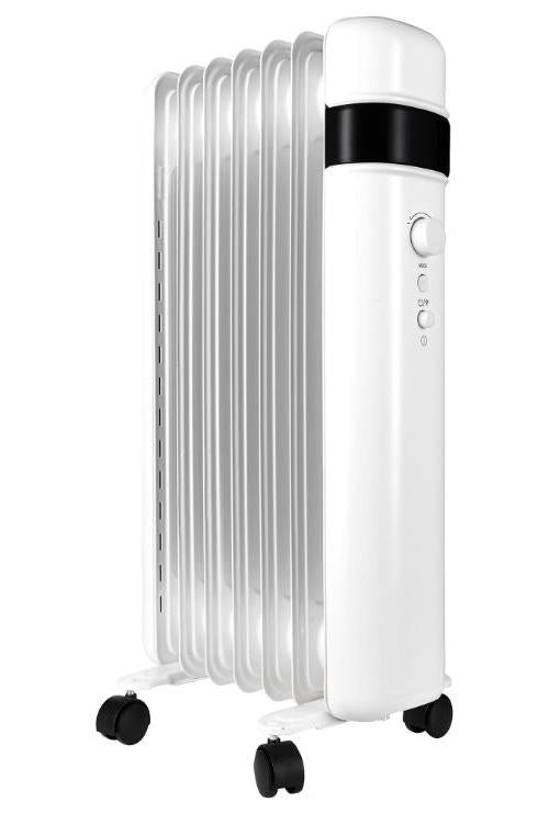 1.5kW 7 Fin Smart Portable Oil Filled Radiator, White - SMAWHOILRAD1500WEX15