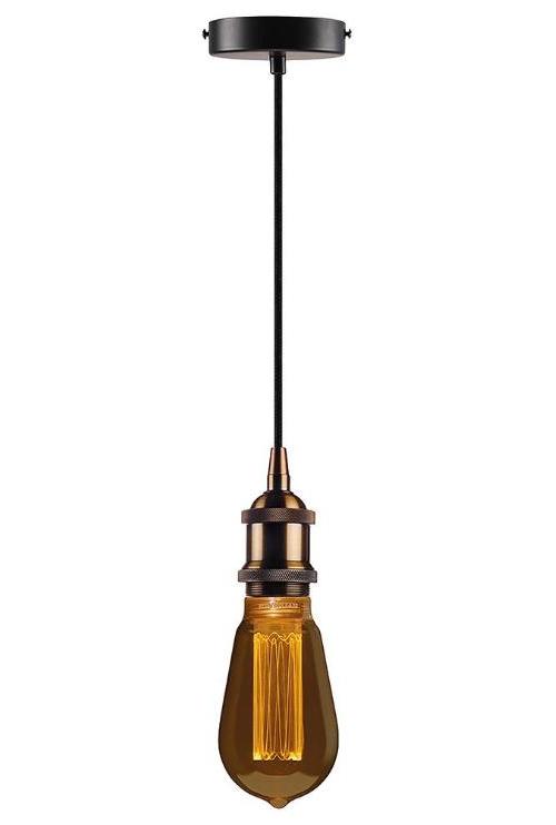 25W Vintage Style Pendant Light, E27, Black - 44402