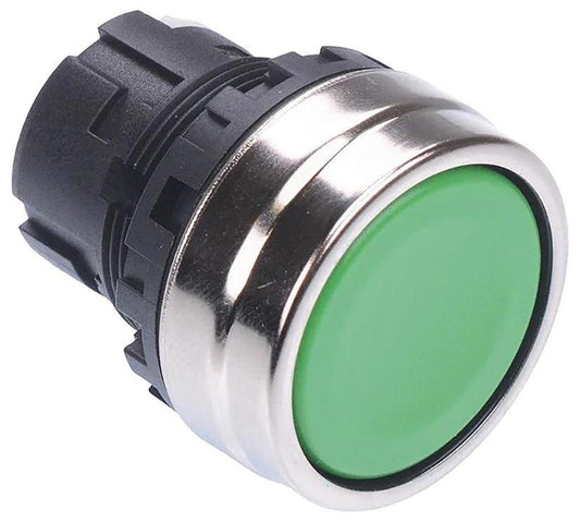 Momentary Push Button Switch Actuator, Metal, 22mm, Green - YW4B-M1G