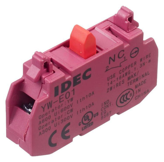 1NC Contact Block, Screw Terminals - YW-E01