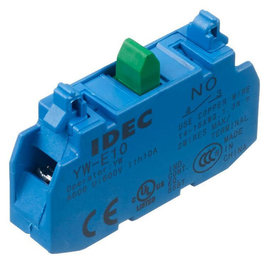 1NO Contact Block, Screw Terminals - YW-E10