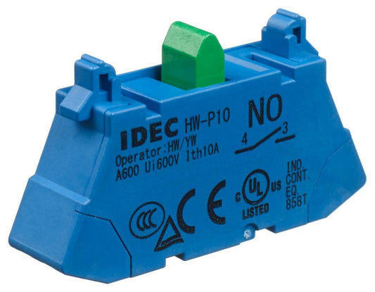 1NO Contact Block, Push in Terminal - HW-P10