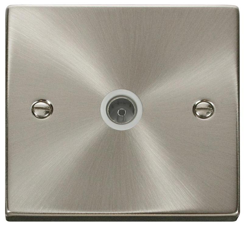 Non-Isolated Coaxial Socket, 1 Gang, Satin Chrome - VPSC065WH