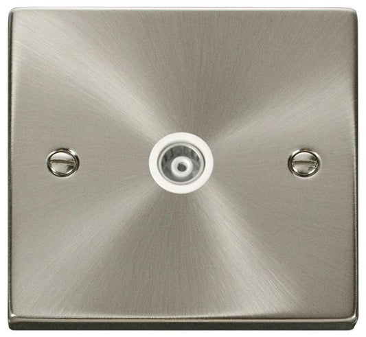 Isolated Coaxial Socket, 1 Gang, Satin Chrome - VPSC158WH