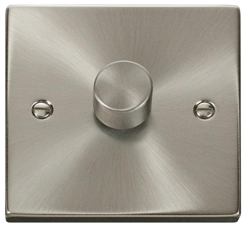 Dimmer Switch, 1 Gang, 2 Way, 100W, Satin Chrome - VPSC161