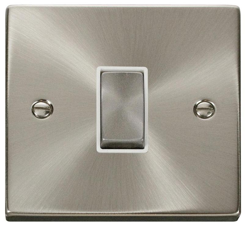 Light Switch, 1 Gang, 2 Way, 10AX, Satin Chrome - VPSC411WH