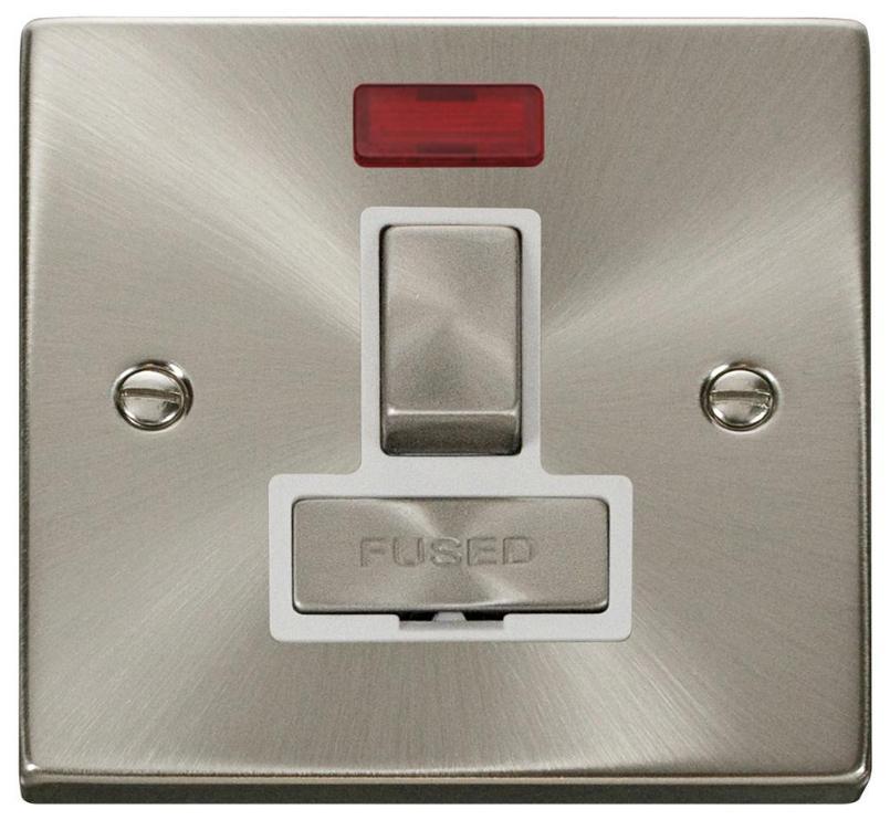 Switched Fused Connection Unit with Neon, 1 Gang, 13A, Satin Chrome - VPSC752WH