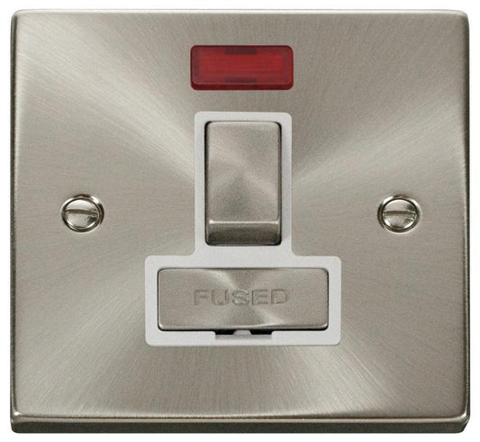 Switched Fused Connection Unit with Neon, 1 Gang, 13A, Satin Chrome - VPSC752WH