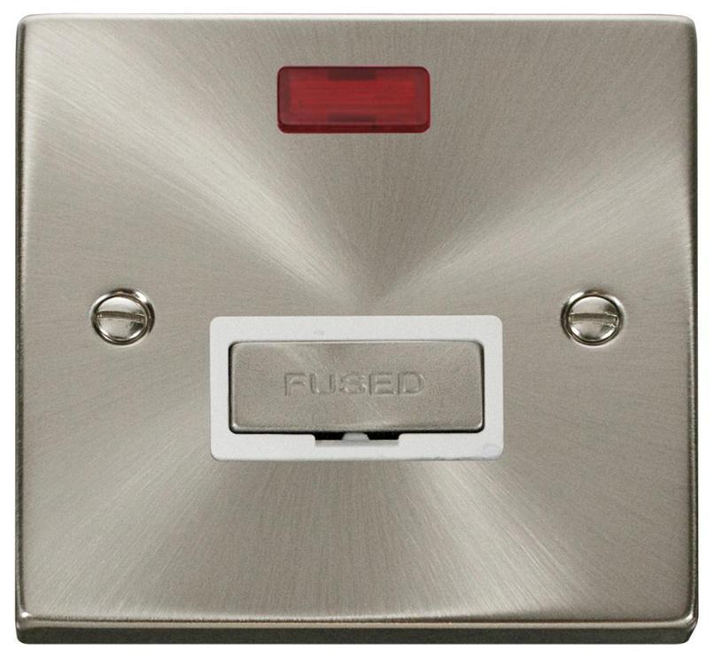 Fused Connection Unit with Neon, 1 Gang, 13A, Satin Chrome - VPSC753WH