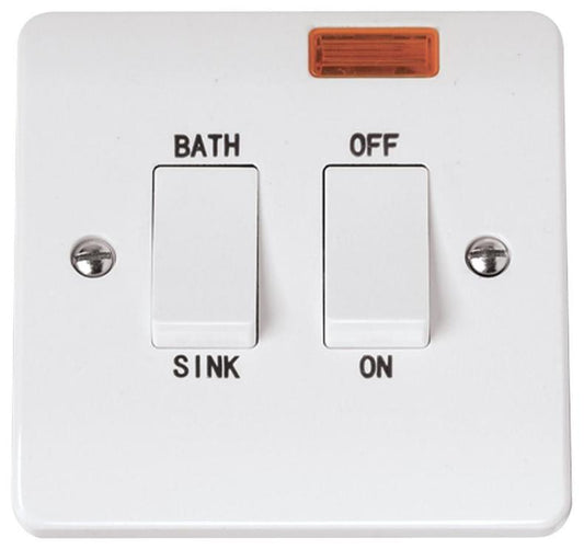 Bath/Sink Isolation Control Switch with Neon, 1 Gang, Double Pole, 20A - CMA024