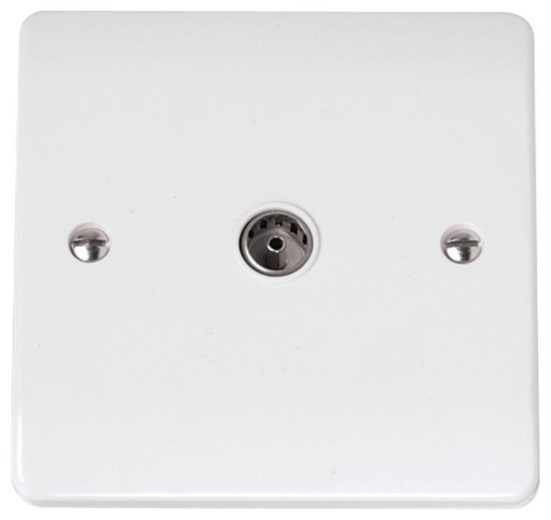 Non-Isolated Coaxial Socket, 1 Gang, White - CMA065