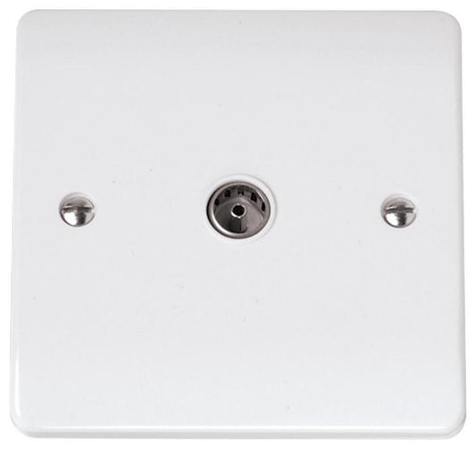 Non-Isolated Coaxial Socket, 1 Gang, White - CMA065