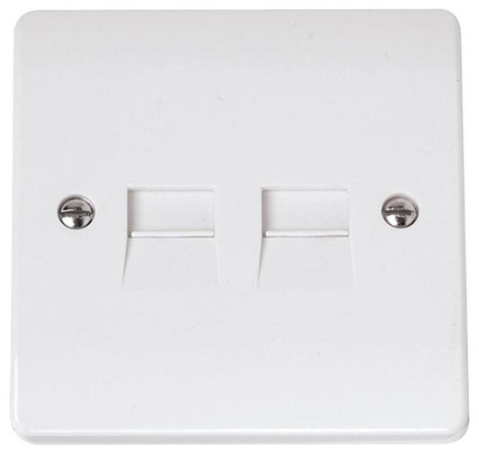 Telephone Socket, 2 Gang, Master, White - CMA122