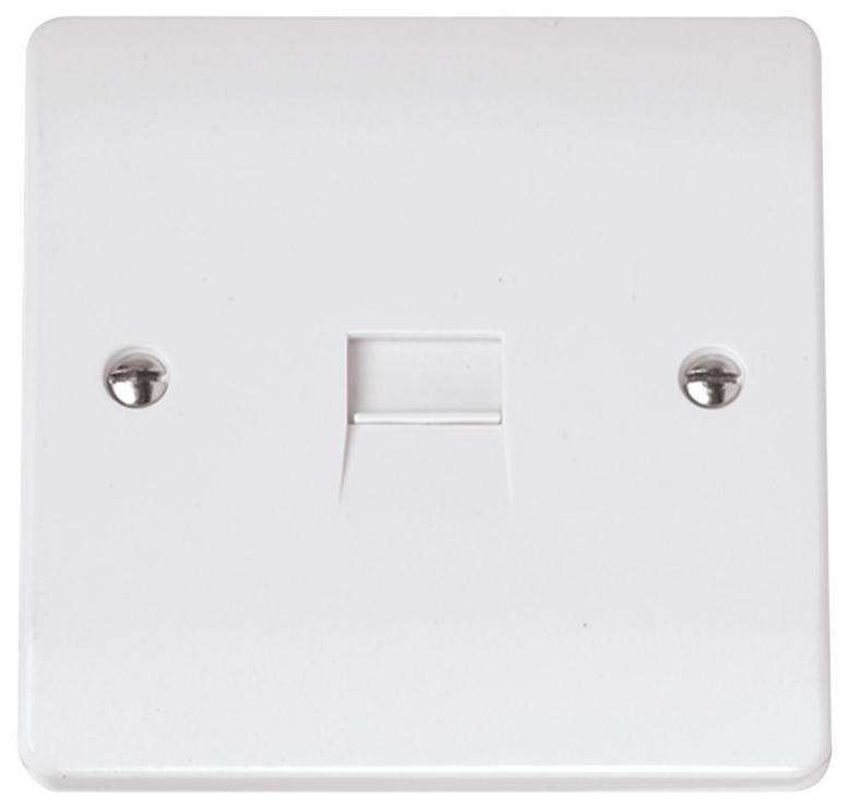 Telephone Socket, 1 Gang, Secondary, White - CMA124