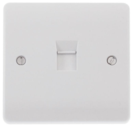 RJ45 Cat5e Socket, 1 Gang, White - CMA131